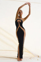 Halter Neck Hollow Out Slim Fit Maxi Dress