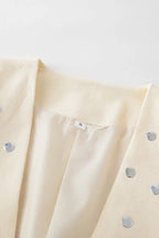Rivet Detail Casual V-Neck Blazer