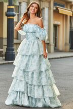 Ruffle Sleeve Tie Waist Floral Maxi Dress