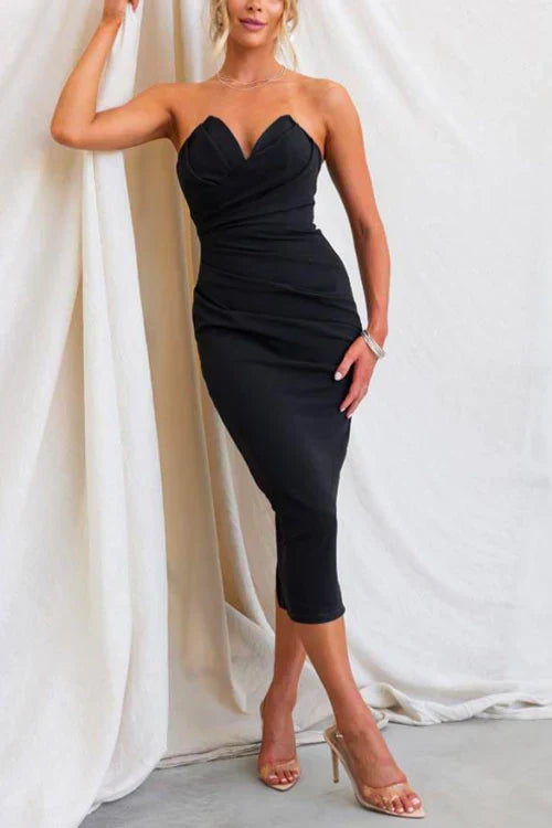 Amoreta Boutique Sky Blue Cocktail Dress Chic Silhouette Collection
