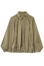 Fashion Lapel Loose Puff Long Sleeve Casual Zipper Jacket