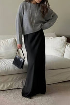 Loose-fitting casual long-sleeved top