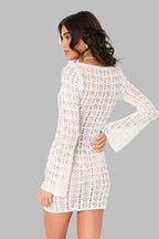 Sun Protection Hollow Tie Boho Dress