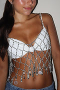 Fashion Sequin Tassel Alloy Pendant Body Chain