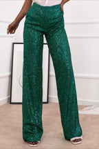 Sequin Straight Leg Casual Pants