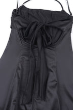 Satin Square Neck High Split Bodycon Party Dress
