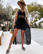 Selena Statement Lace Shorts Dress with Slit Occasion Edit