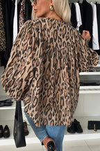 Leopard Print Loose Long Sleeve Casual Shirt