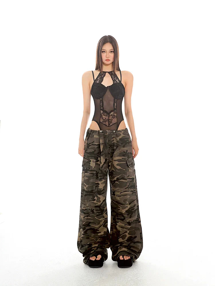 Black Lace Mesh Bodysuit