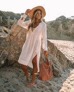 Bali Pocketed Kaftan Dress Bamboo Cream FINAL