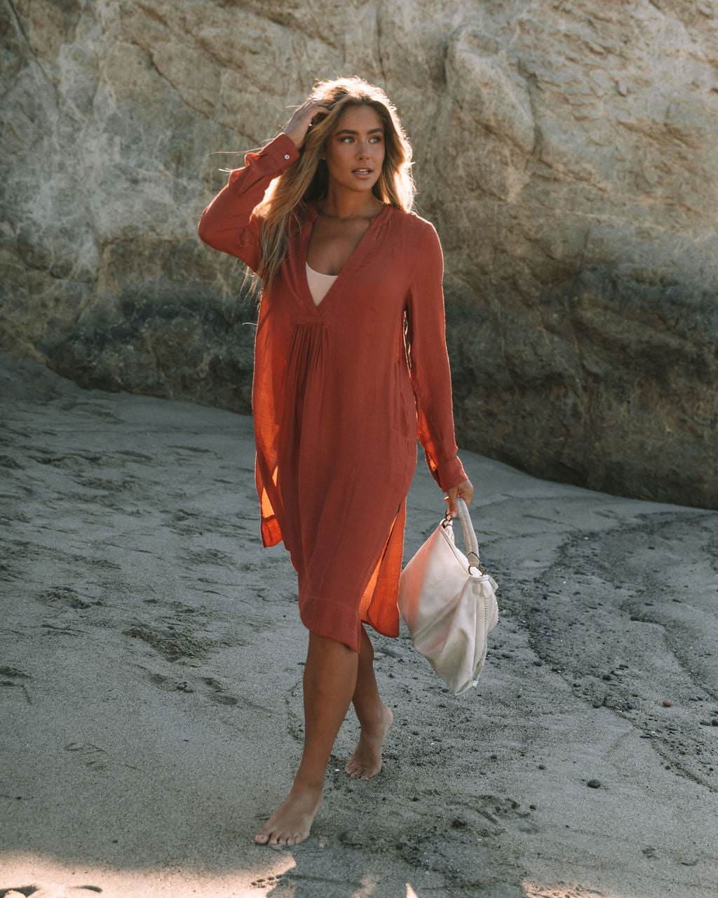 Bali Pocketed Kaftan Dress Terracotta FINAL