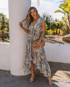 Rhea Printed High Low Pocketed Tie Maxi Dress FINAL