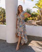 Rhea Printed High Low Pocketed Tie Maxi Dress FINAL