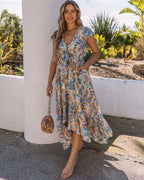 Rhea Printed High Low Pocketed Tie Maxi Dress FINAL