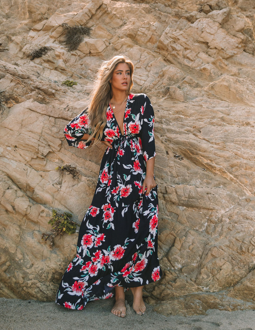 Kaydence Floral Kimono Tie Maxi Dress FINAL