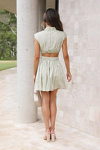 Wendy Elevated Mini Dress Sage Green Premium Wardrobe Essential