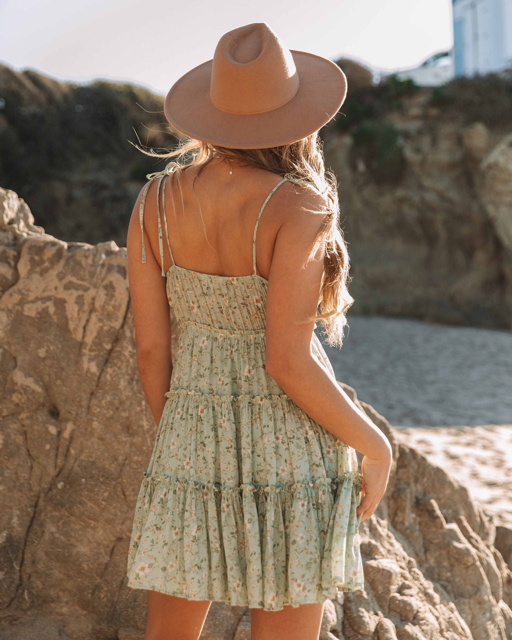 Alyssum Floral Tiered Babydoll Dress Mint