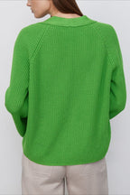 V Neck Cropped Batwing Cardigan