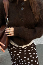 Casual Minimalist Button Front Long Sleeve Coat
