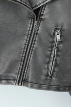 Washed PU Moto Biker Jacket
