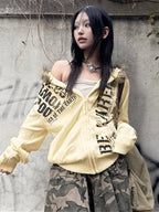 Vintage Graphic Zip Up Hoodie