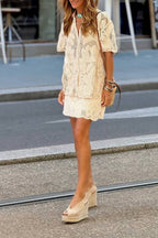 Off-White Crochet Knit Set