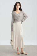 Tencel V-Neck Cropped Cardigan