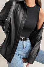 Moto Style Faux Leather Jacket