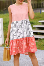 Polka dot mosaic large swing dress