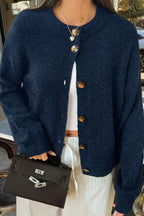 Minimalist Button Long Sleeve Cardigan
