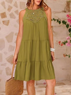 Desiree Minimalist Sleeveless Lace Mini Dress Elevated Occasion Wear