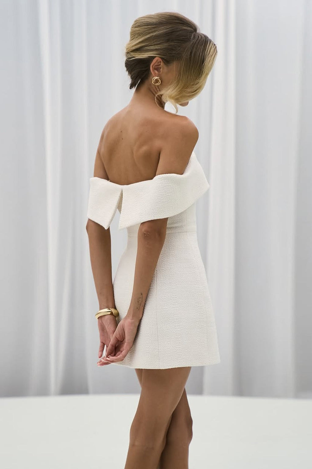 Sexy Backless Off-Shoulder Solid Bodycon Party Dress