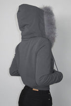 Plush Lined Cropped Zip Jacket