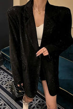 Chic SingleBreasted Sequin Blazer