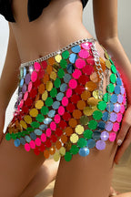Sexy Sparkling Sequined Hollow Skirt