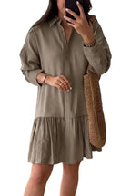 Women's Fashion Loose Button Down Shirt Dress