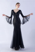 Sequin Ruffled Mesh Party Dress
