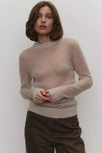 Sheer Pastel Round Neck Knit Top