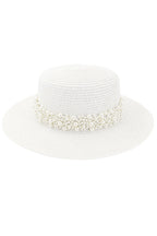 Pearl Embellished Beach Hat