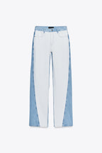 STRAIGHT LEG MID-RISE COMBINED JEANS