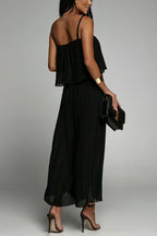 Pleated Suspender Jumpsuit