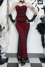 Mesh Strap Slim Gothic Dress