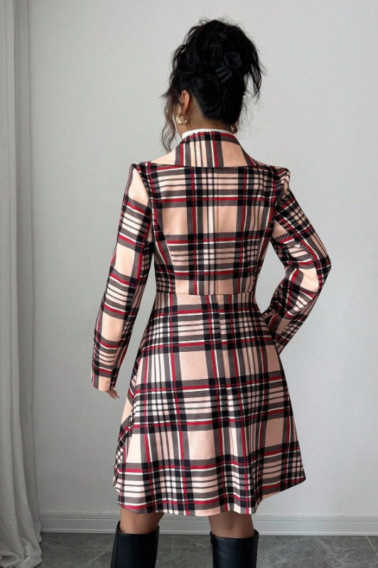 Trendy Print Dual Faced Wool Casual Long Sleeve Overcoat