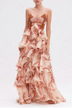 Chic V-Neck Pleated Boho Dress
