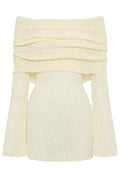 Fashionable and Sexy Off-shoulder Long-sleeved Mini Dress