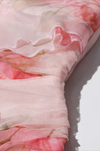 V Neck 3D Detail Elegant Maxi Floral Dress