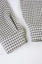 Belted Checkered Long Sleeve Blouse
