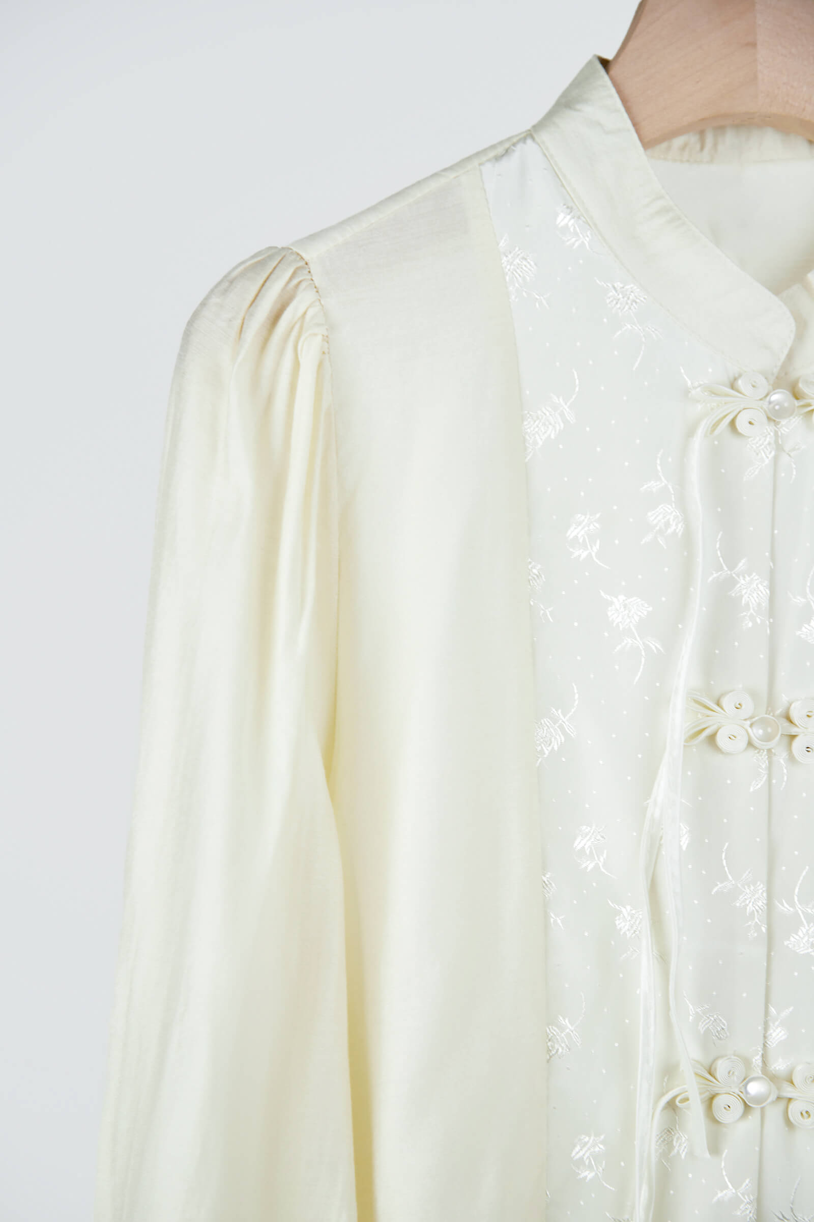 Beige Splice Buckle Shirt