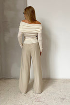 Slim Fit Off-Shoulder Knit Top