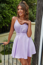 Glitter Backless Party Mini Dress